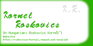 kornel roskovics business card